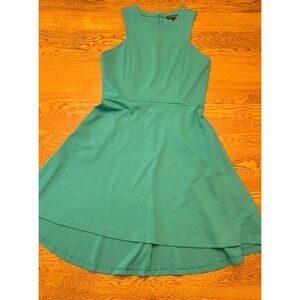 Banana Republic 6 Kelly Green Crew Neck Hi-Low Asymmetrical Midi Dress Pockets